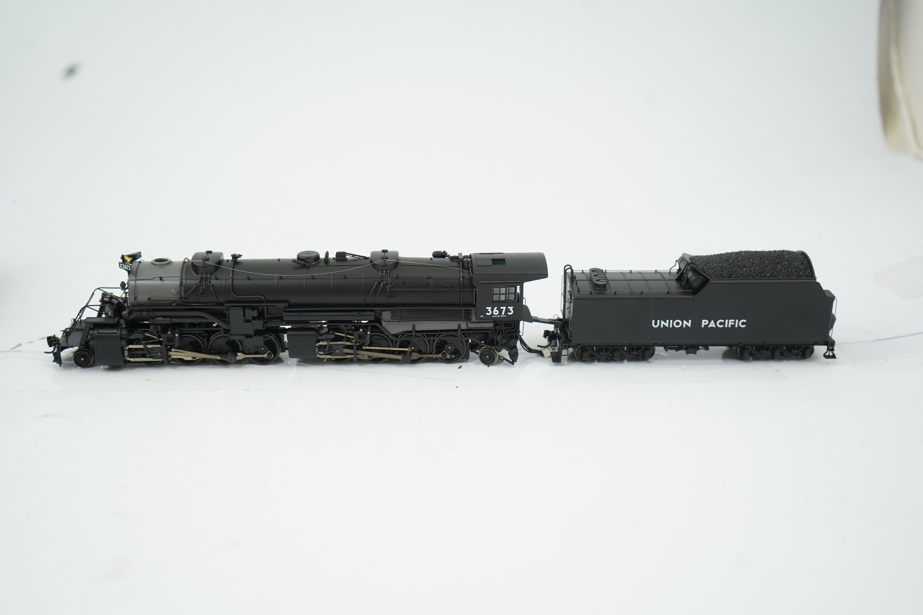 Two boxed HO gauge Proto 2000 Heritage Union Pacific locomotives; (23342) model of 3671, 2-8-8-2 tender locomotive, and (23343) model of 3673, 2-8-8-2 tender locomotive, both powered for two rail operation.